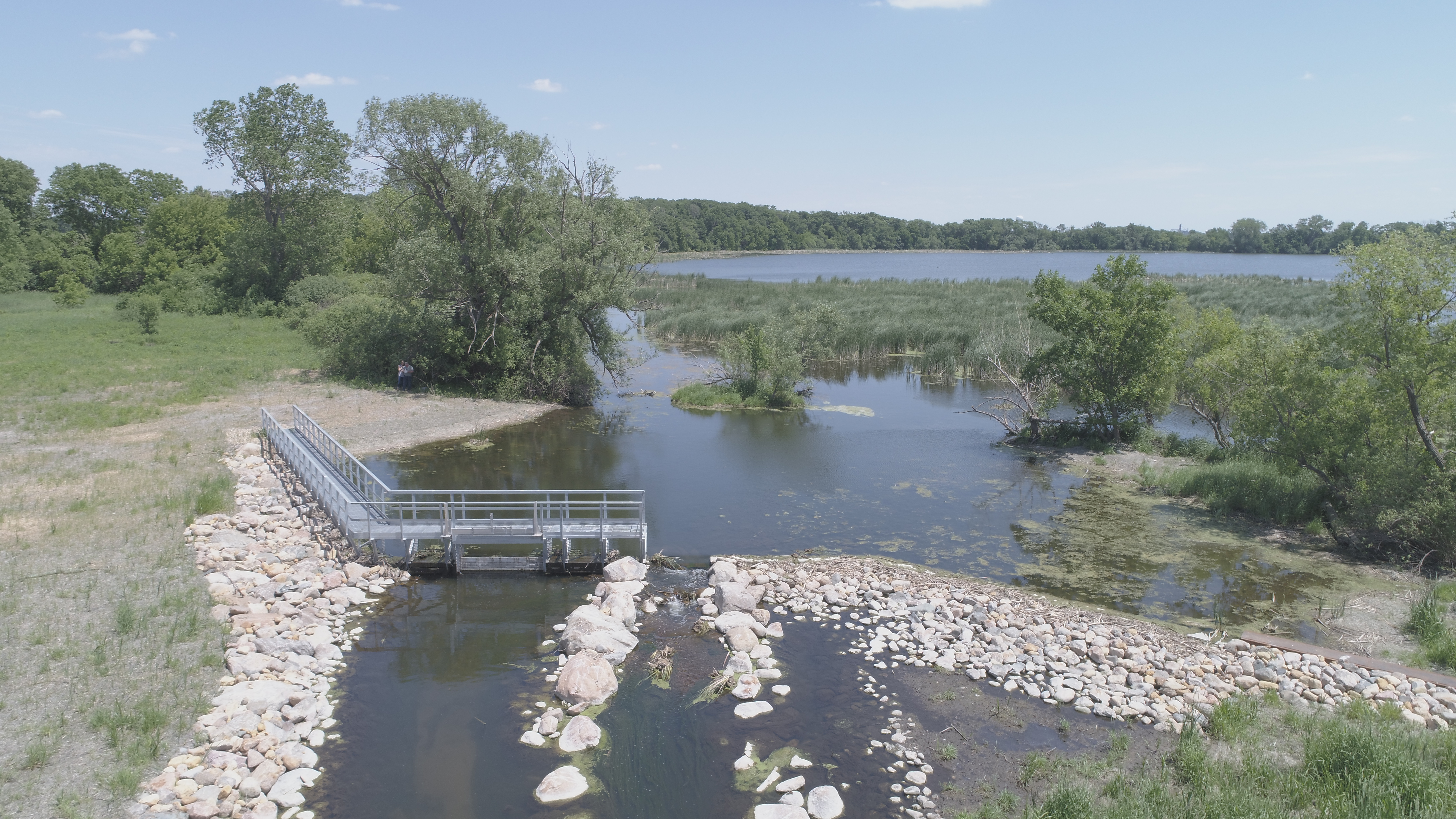 Pickerel Lake Dam rock rapids after construction.